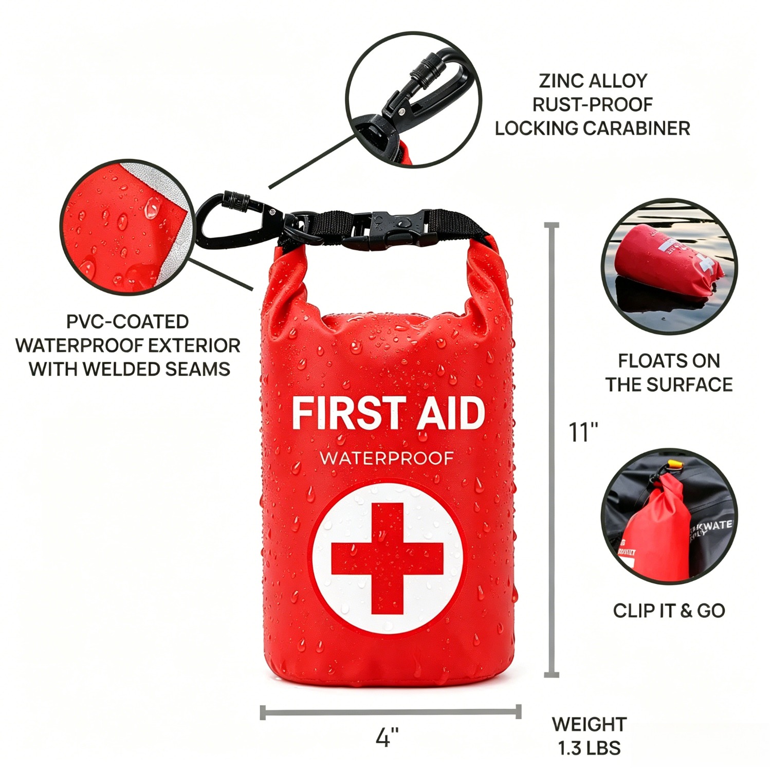 2L Waterproof First Aid Bag Ro - Fishing Kayak Storage Bag 评论和价格
